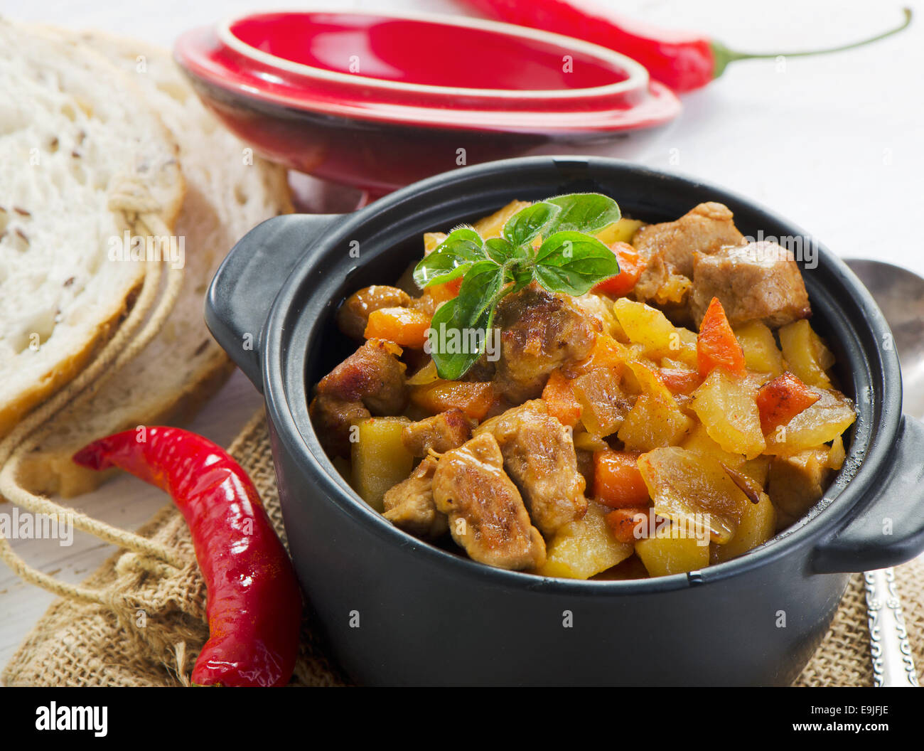 Vegetable and meat stew .Selective focus Stock Photo