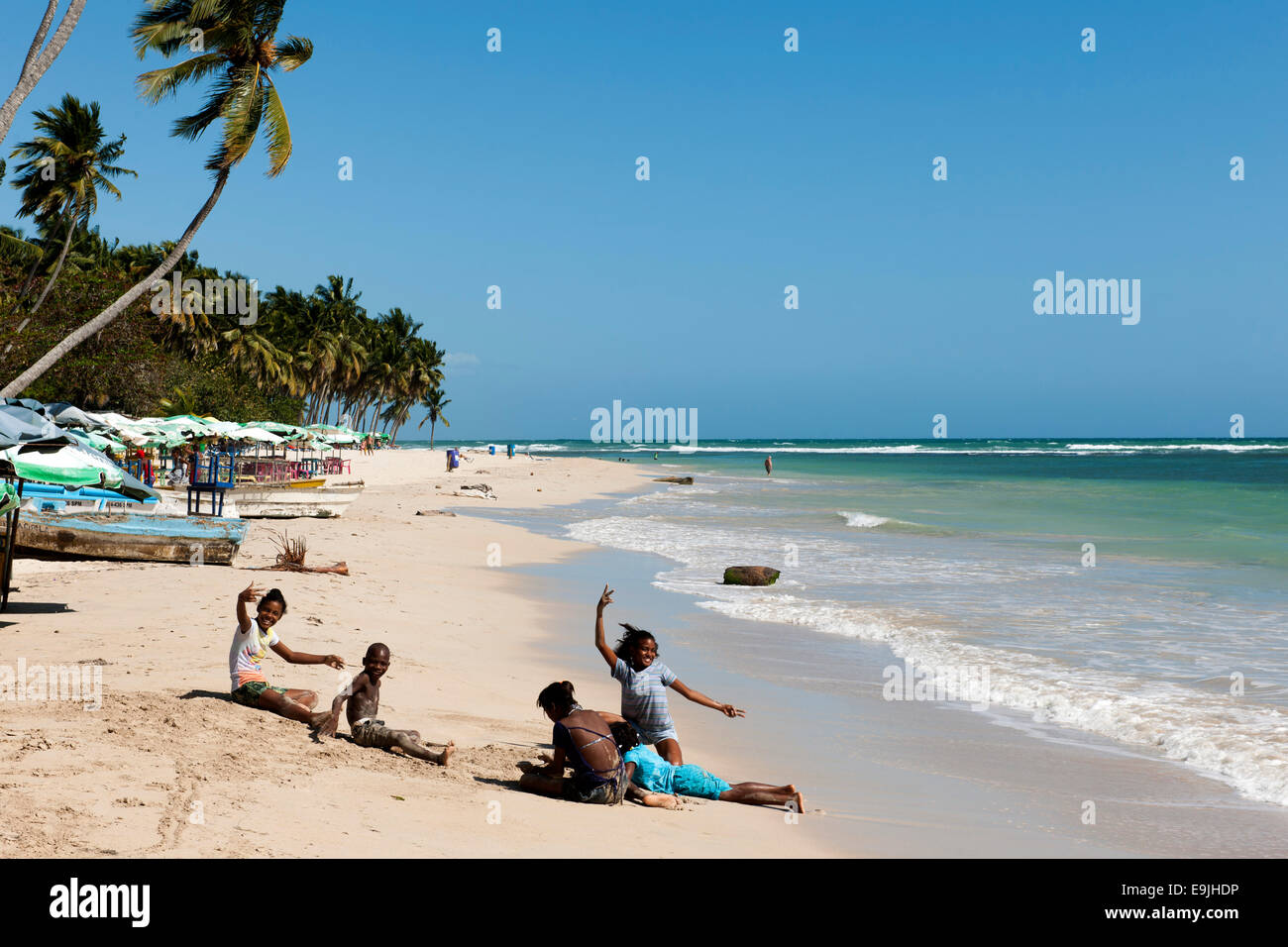 Dominikanische Republik, Osten, Juan Dolio, Guayacanes-Strand Stock Photo