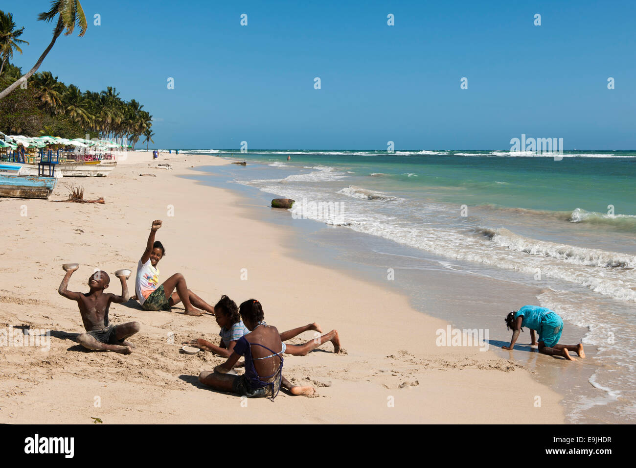 Dominikanische Republik, Osten, Juan Dolio, Guayacanes-Strand Stock Photo