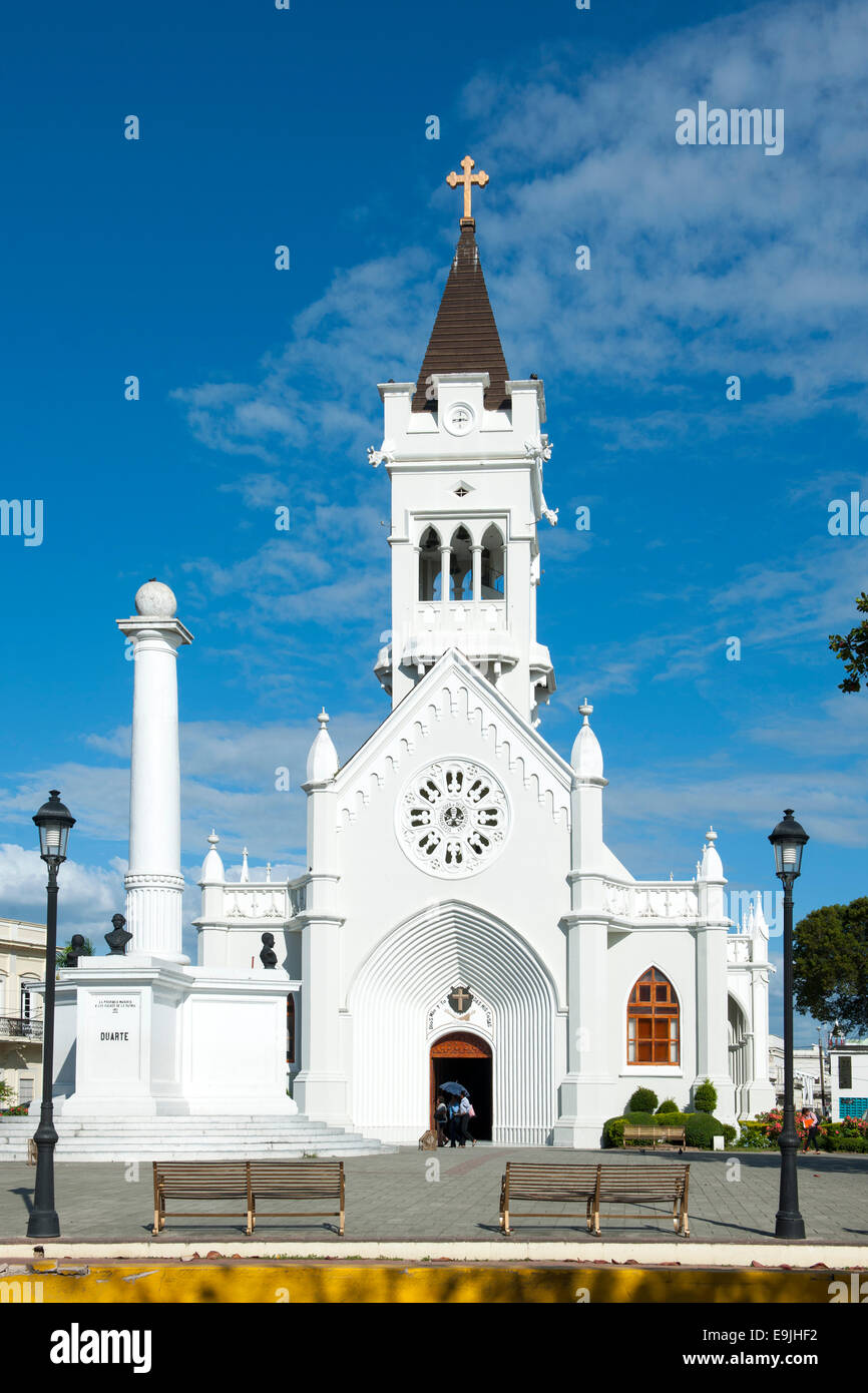 Dominikanische Republik, Osten, San Pedro de Macoris, neogotische Kirche San Pedro Apostol Stock Photo