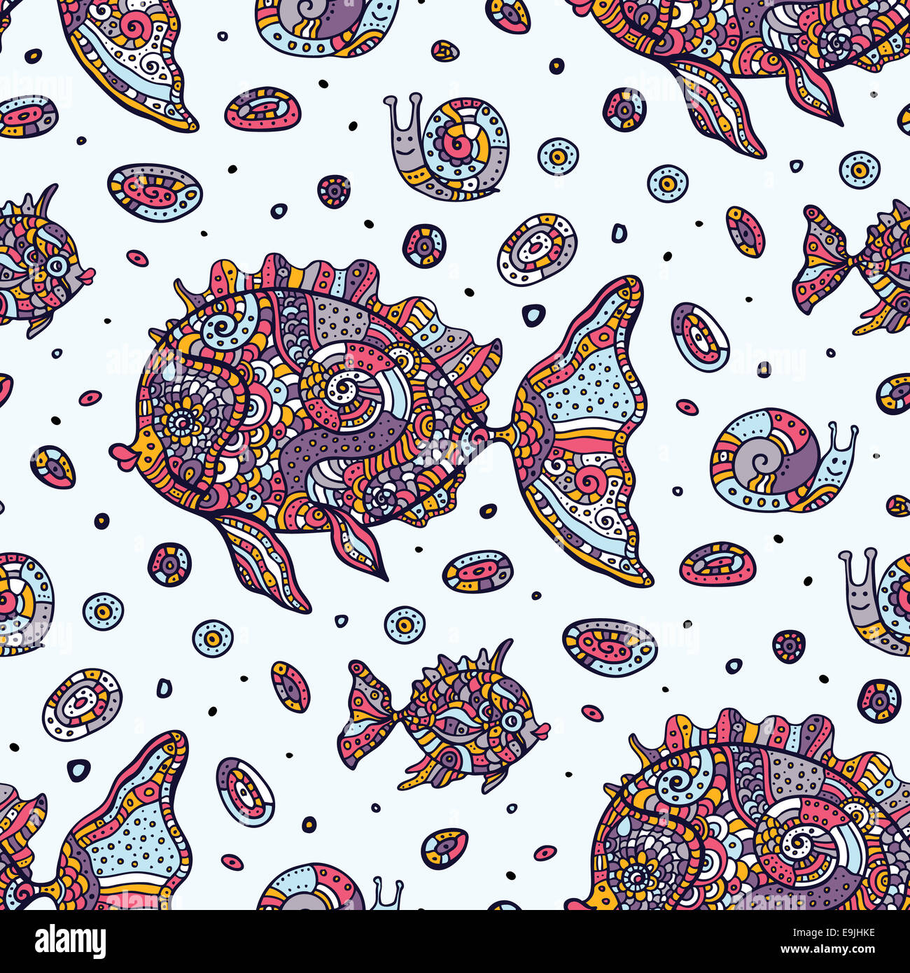 Fishes. Seamless pattern Stock Photo - Alamy