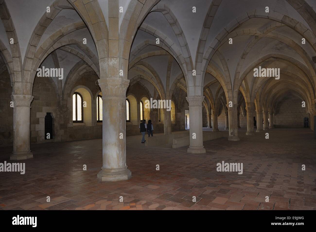 Dormitory, Alcobaça Monastery, Alcobaça, Leiria District, Portugal Stock Photo