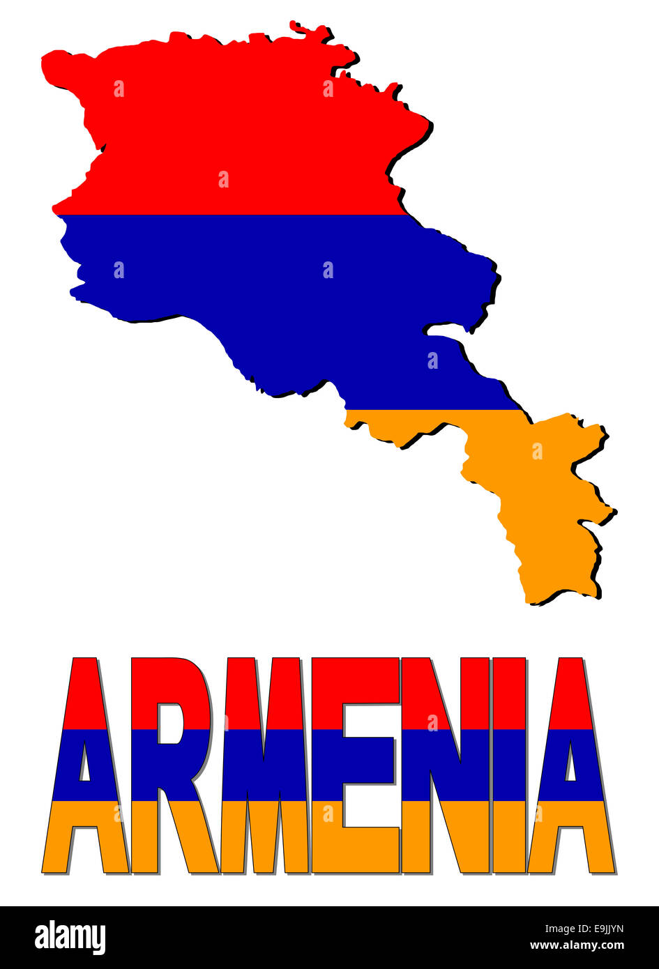 Flag Map of Armenia