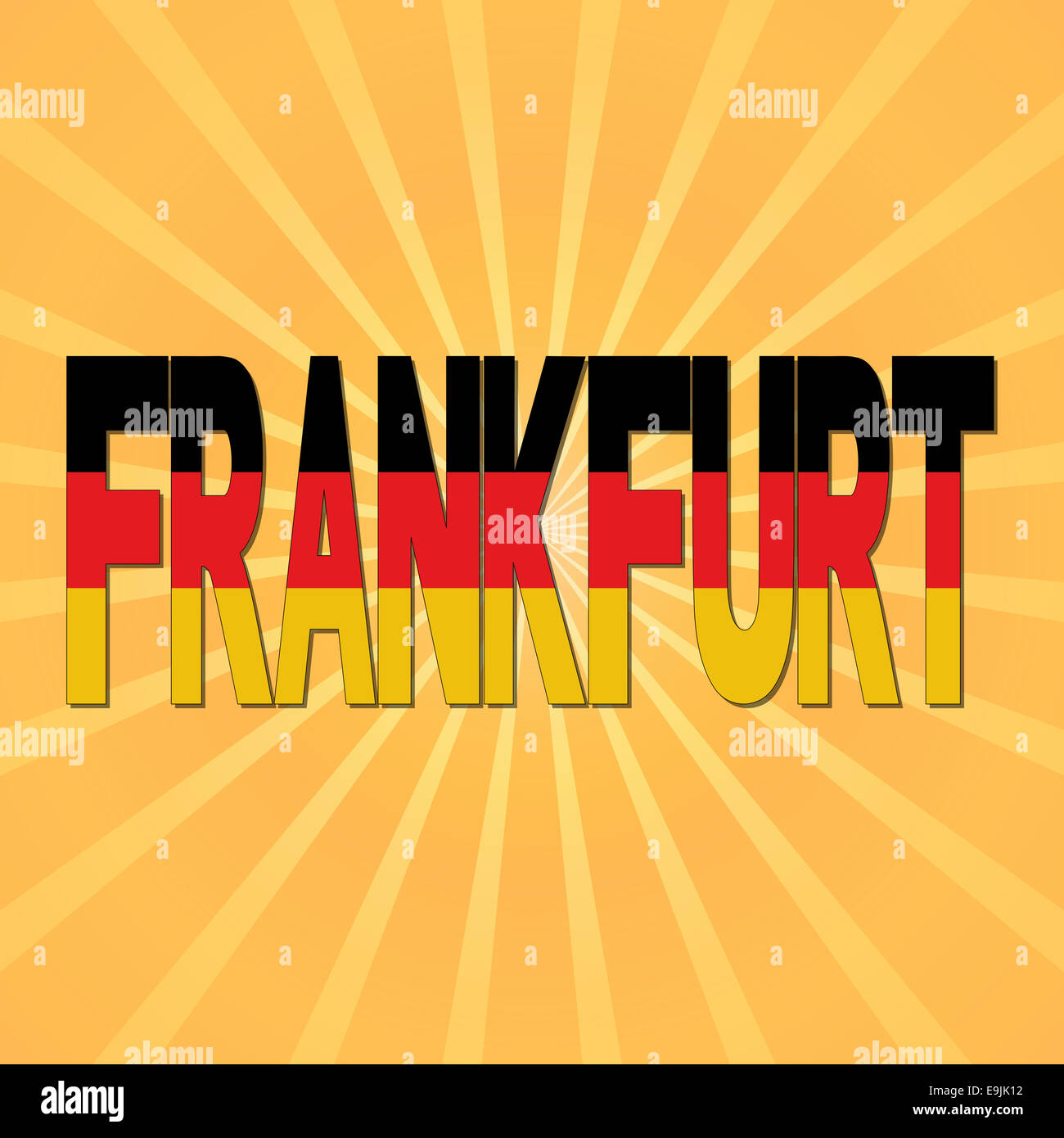 Frankfurt flag text with sunburst illustration Stock Photo Alamy
