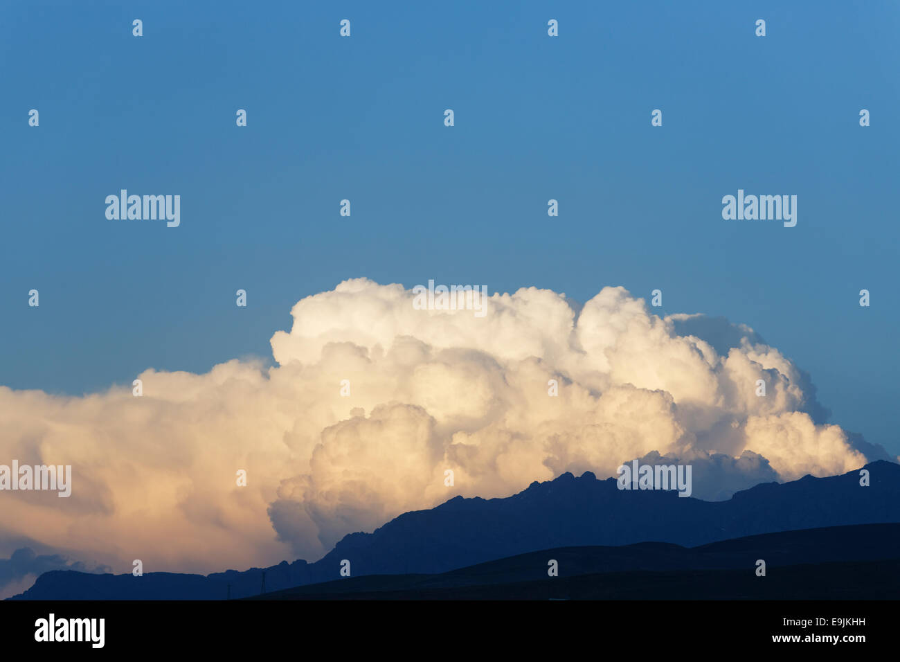 Storm clouds above a mountain, Van, Van Province, Eastern Anatolia Region, Anatolia, Turkey Stock Photo