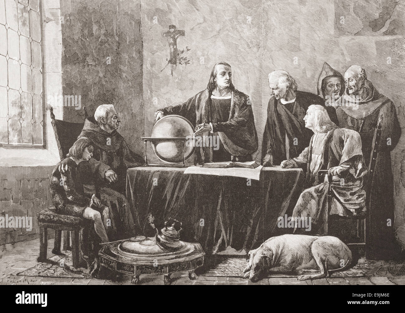 Christopher Columbus in The Rabida Monastery. Stock Photo
