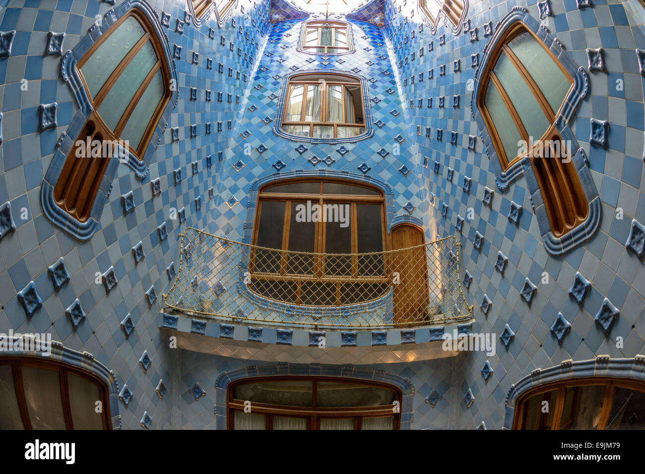 The interior of the famous casa Battlo building designed by Antonio Gaudi in Barcelona, Spain Stock Photo