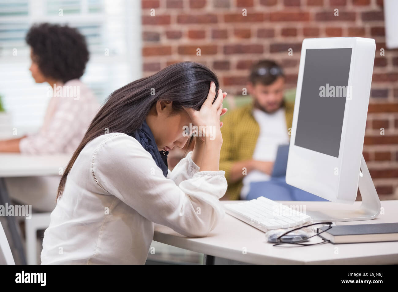 Woman head in hands hand hi-res stock photography and images - Alamy