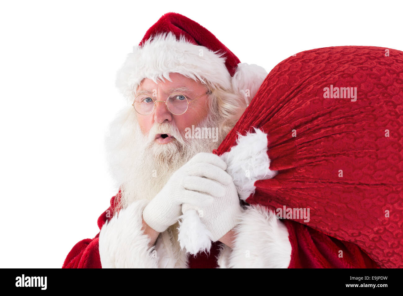 Santa takes care about his sack Stock Photo - Alamy