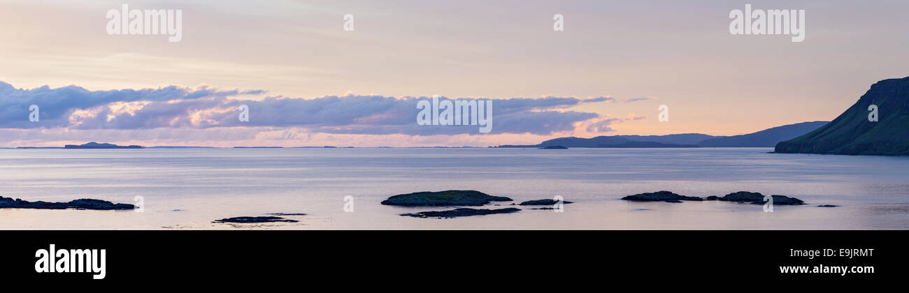 The Inner Hebrides islands from the Isle of Mull, the west coast of Scotland (composite image) Stock Photo
