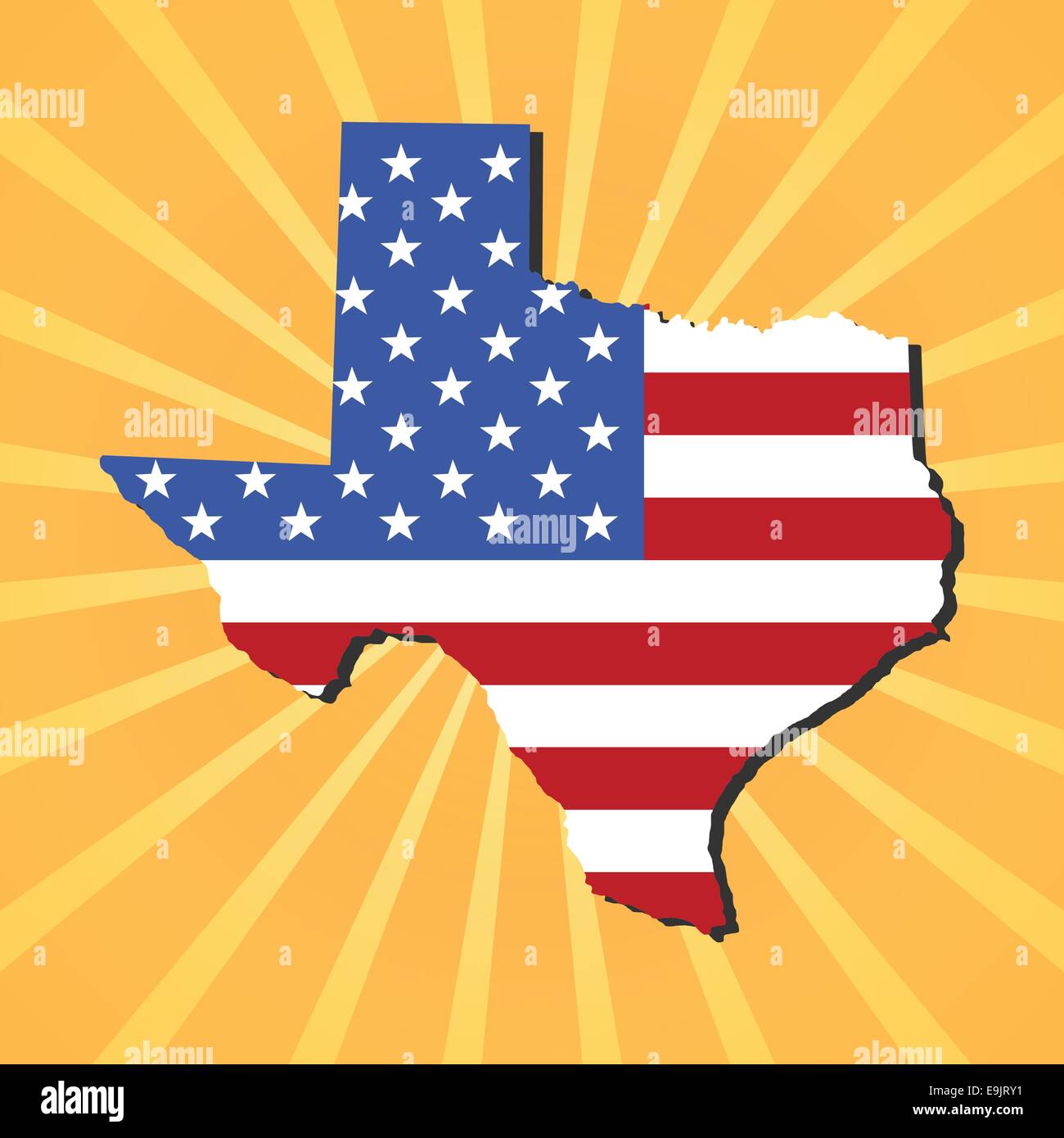 Texas map flag on sunburst illustration Stock Vector Image & Art - Alamy