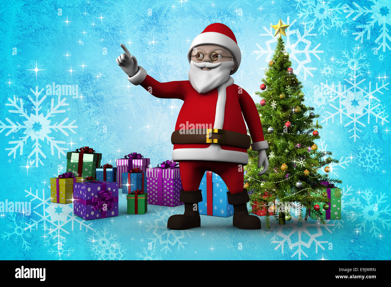 Composite image of cute cartoon santa claus Stock Photo - Alamy