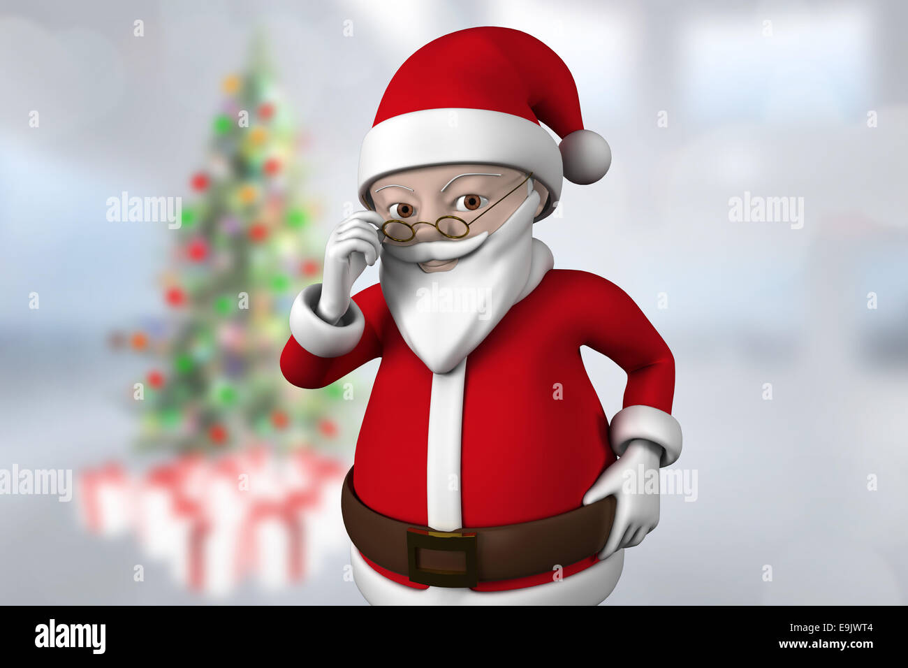 Composite image of cute cartoon santa claus Stock Photo - Alamy