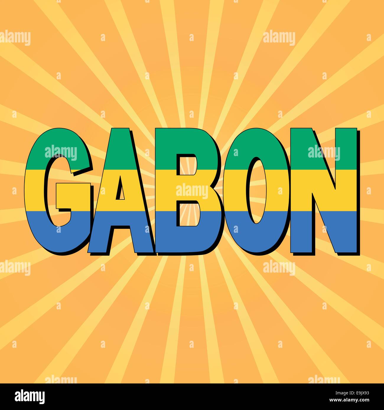 Gabon flag text with sunburst illustration Stock Vector Image & Art - Alamy