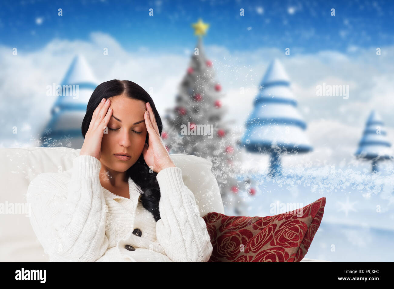 Composite image of woman suffering from a migraine Stock Photo