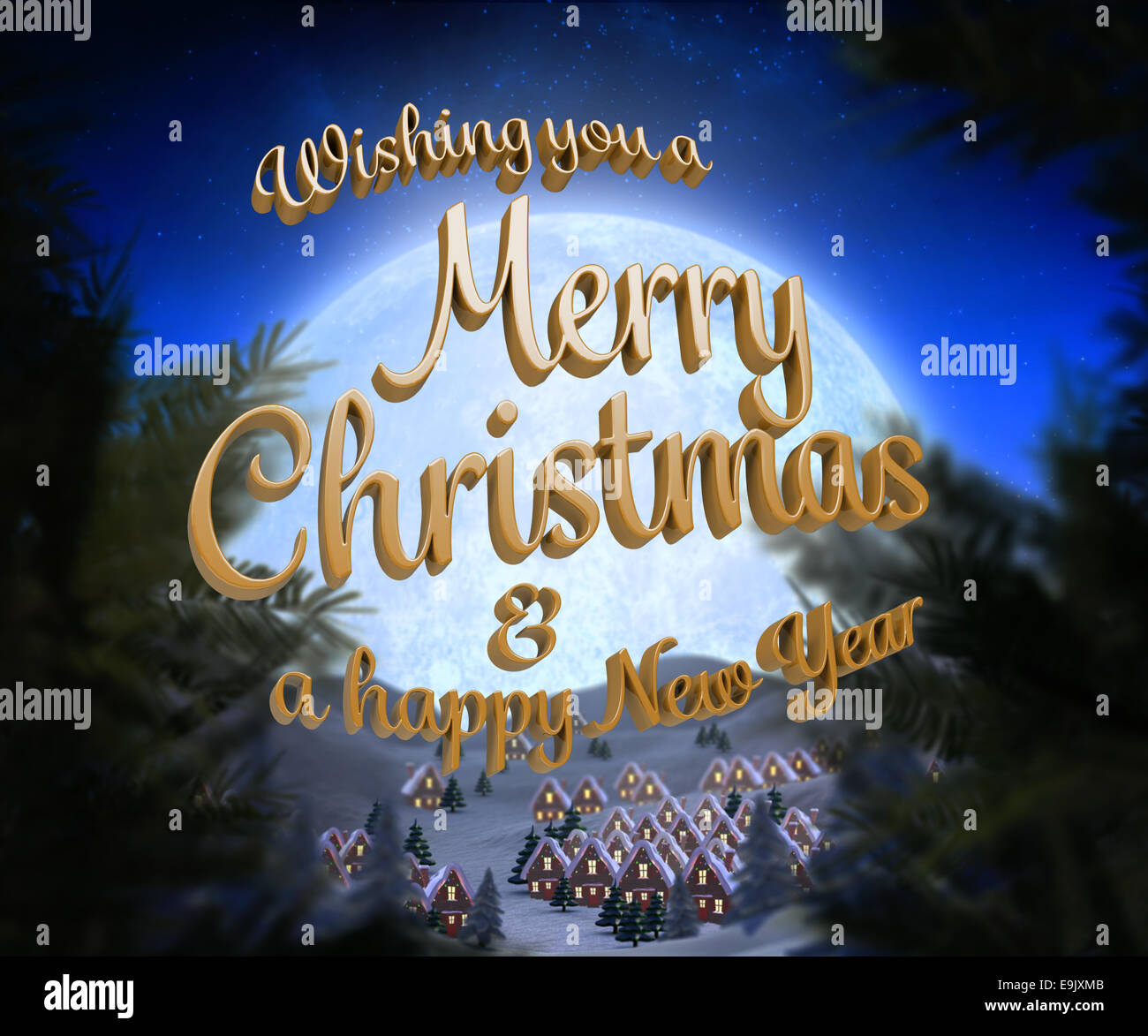 Composite image of merry christmas message Stock Photo - Alamy