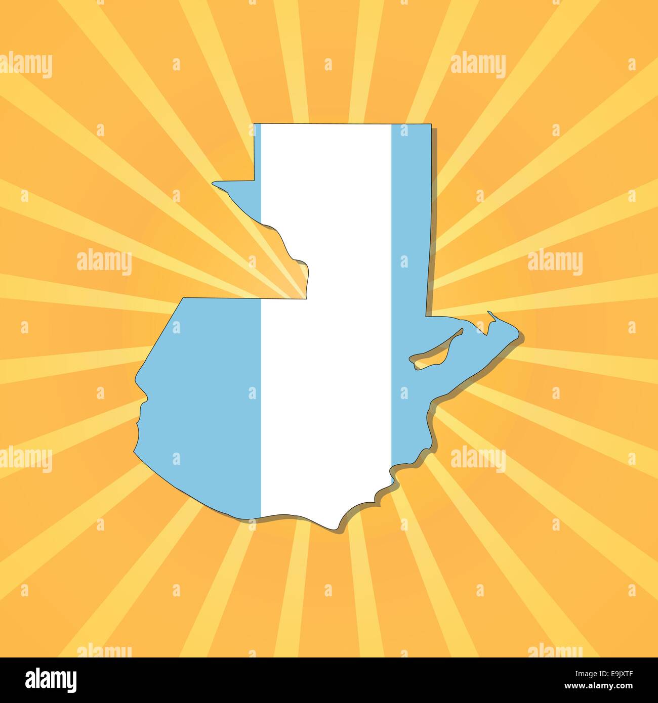 Guatemala map flag on sunburst illustration Stock Vector Image &amp; Art ...
