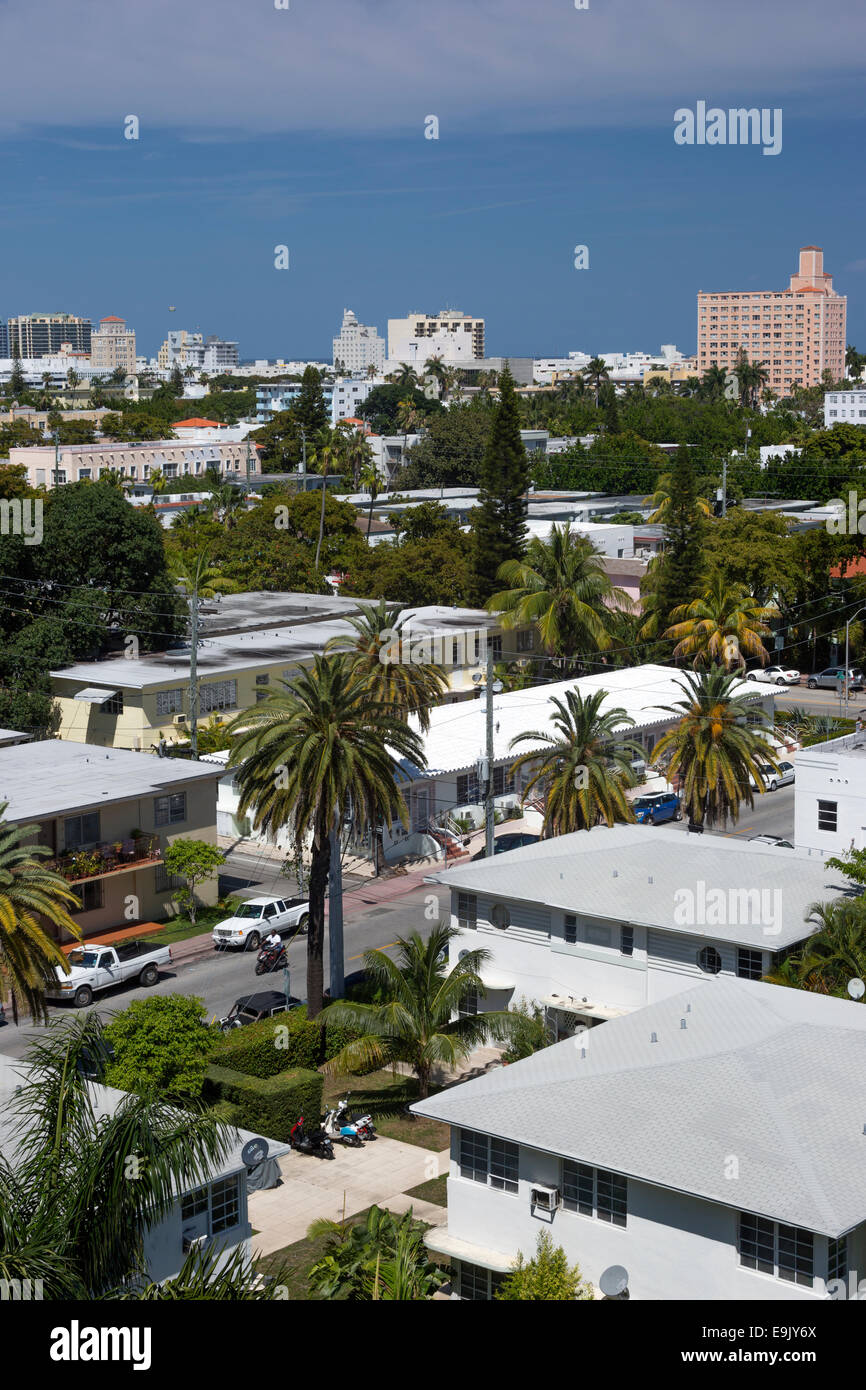 ROOFTOPS SOUTH BEACH NEIGHBORHOOD MIAMI BEACH FLORIDA USA Stock Photo