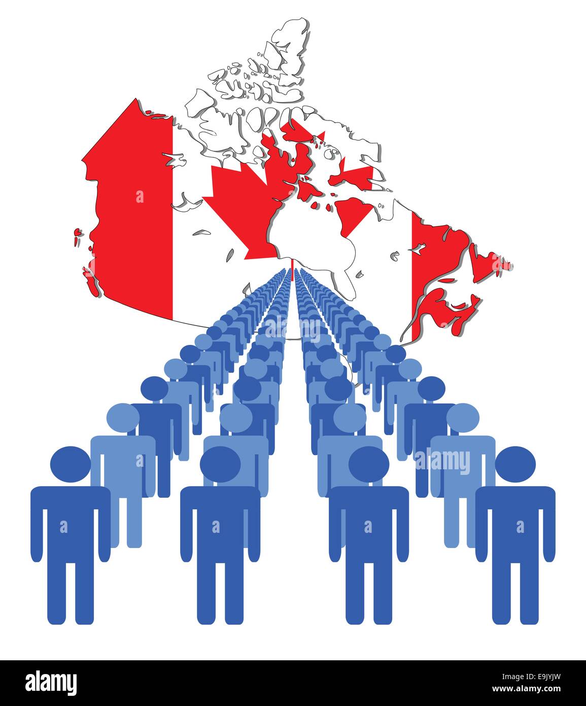 Lines of people with Canada map flag vector illustration Stock Vector ...