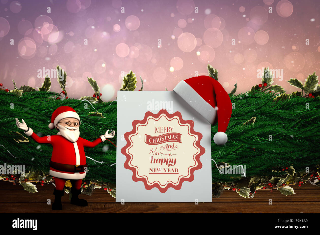 Composite image of cute cartoon santa claus Stock Photo - Alamy