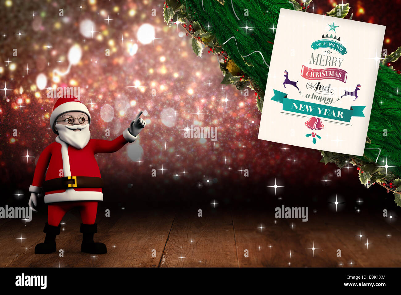 Composite image of cute cartoon santa claus Stock Photo - Alamy