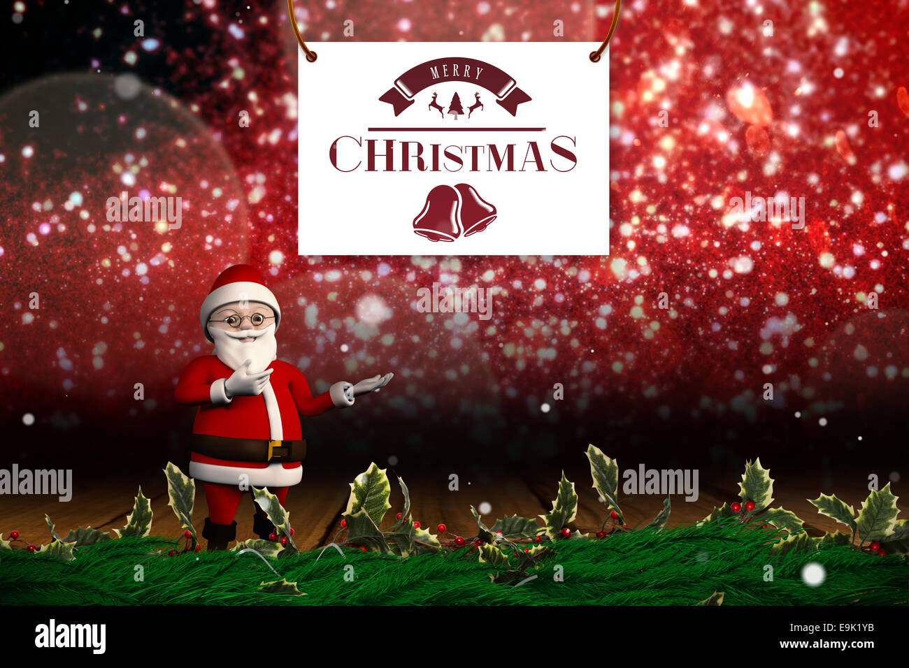 Composite image of cute cartoon santa claus Stock Photo - Alamy