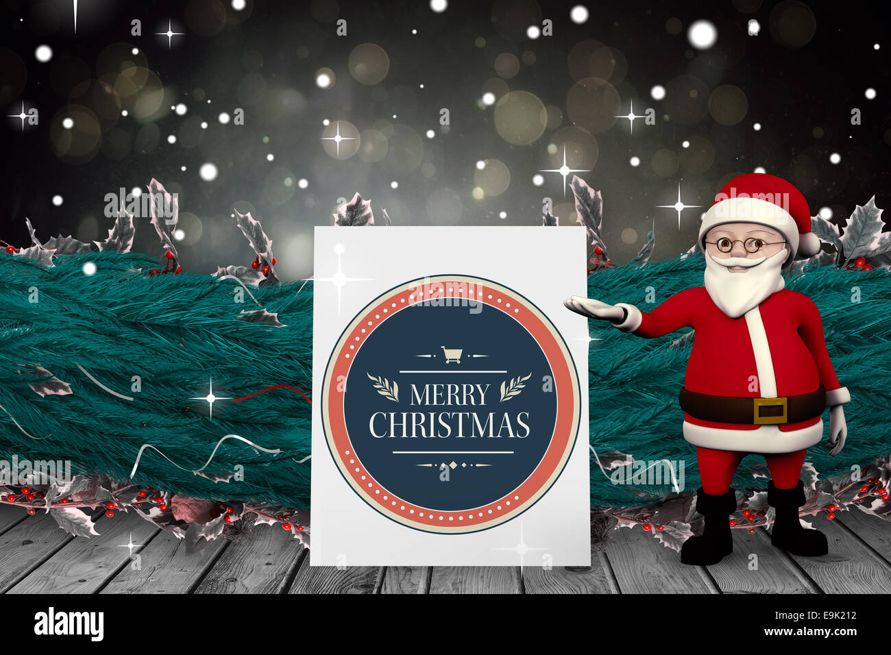 Composite image of cute cartoon santa claus Stock Photo - Alamy