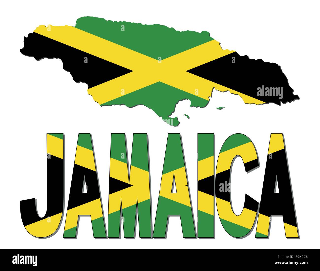Jamaica map flag and text illustration Stock Vector Image & Art Alamy