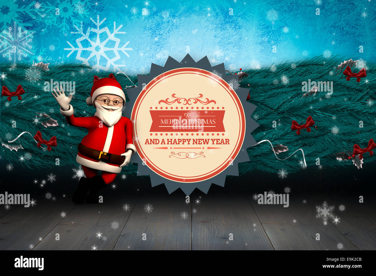 Composite image of cute cartoon santa claus Stock Photo - Alamy