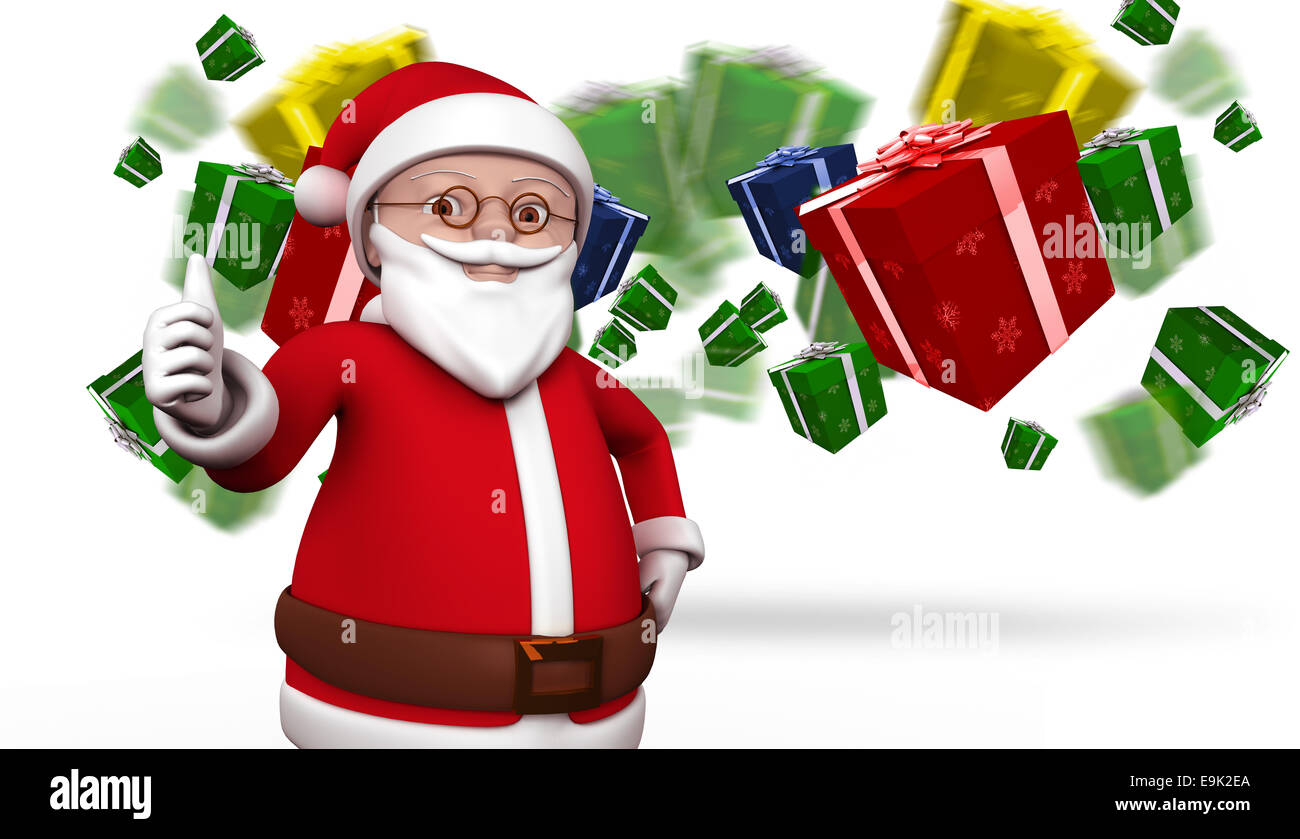 Composite image of cute cartoon santa claus Stock Photo - Alamy