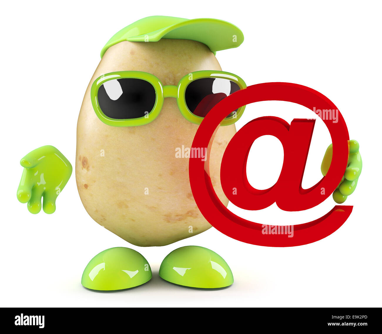 3d render of a potato character with an email symbol Stock Photo - Alamy