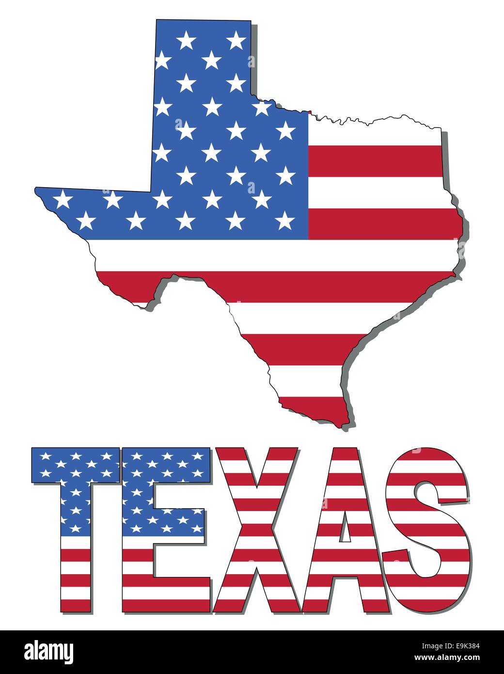 Texas map flag and text illustration Stock Vector Image & Art - Alamy