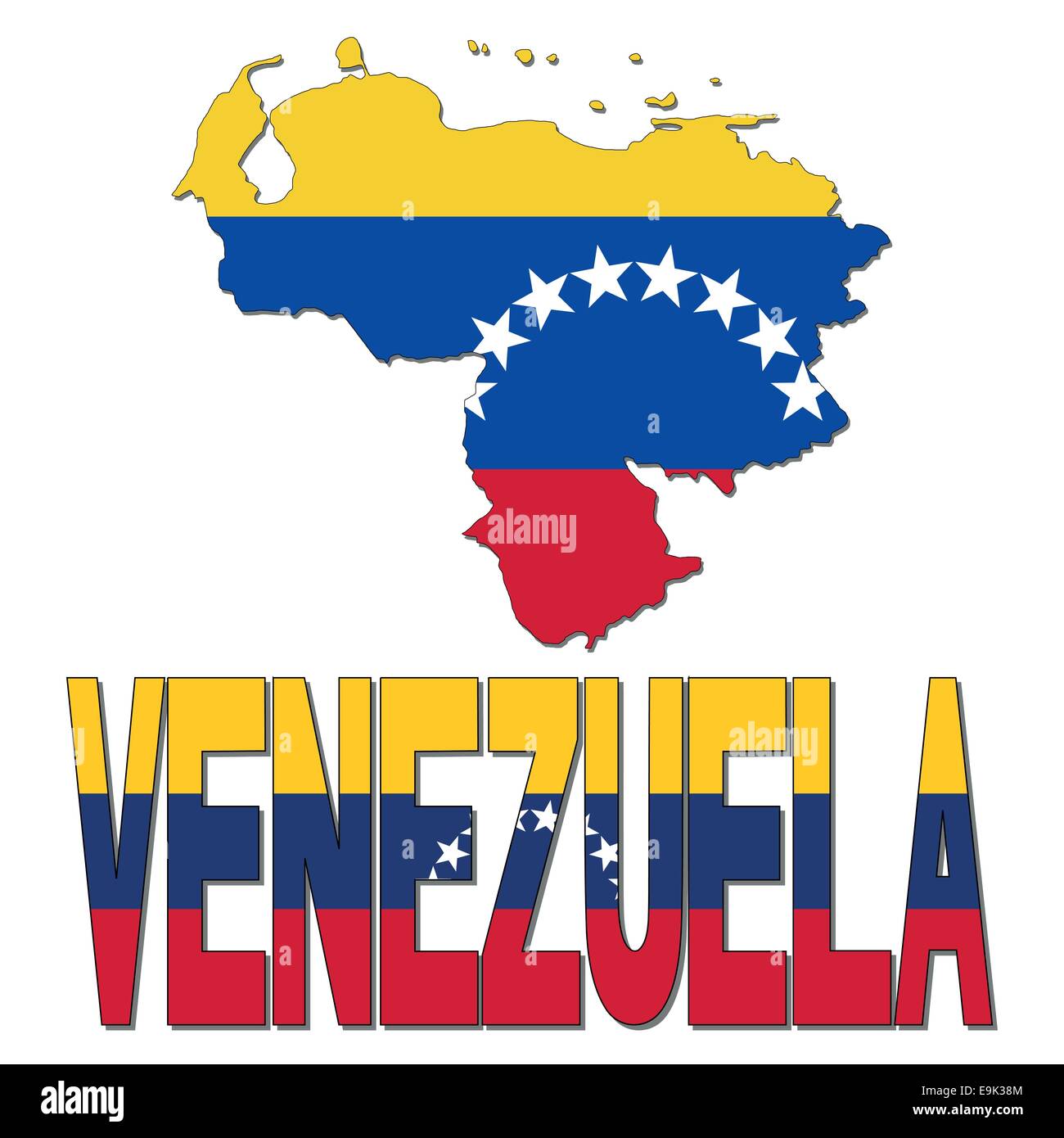 Venezuela map flag and text illustration Stock Vector Image & Art Alamy