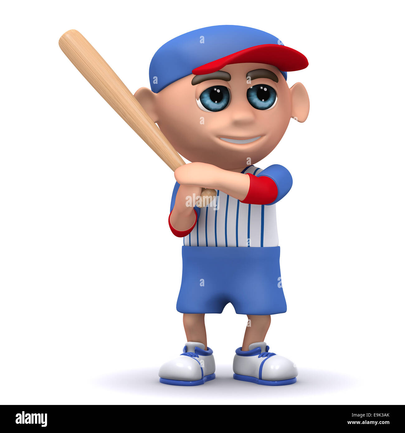 3d render of a kid ready with a baseball bat Stock Photo Alamy
