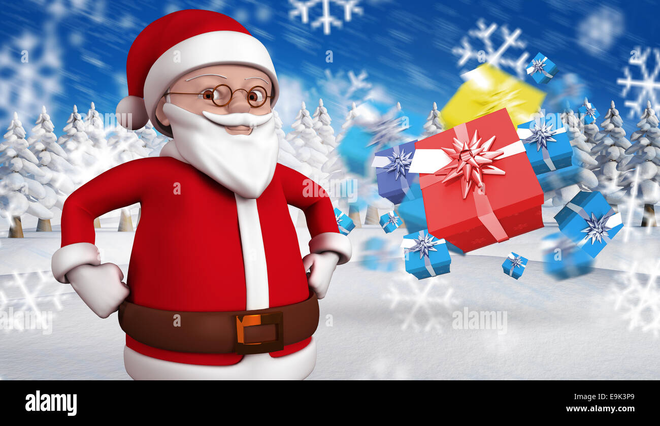 Composite image of cute cartoon santa claus Stock Photo - Alamy