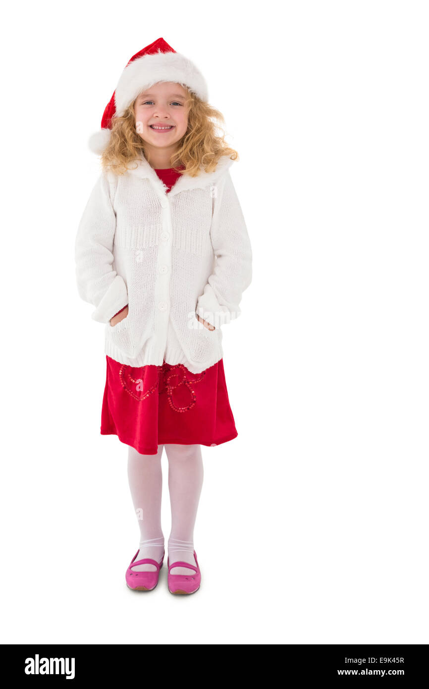 Festive little girl smiling at camera Stock Photo - Alamy