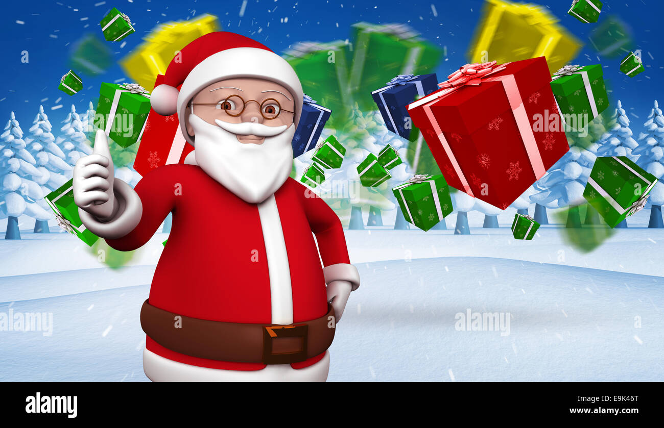 Composite image of cute cartoon santa claus Stock Photo - Alamy
