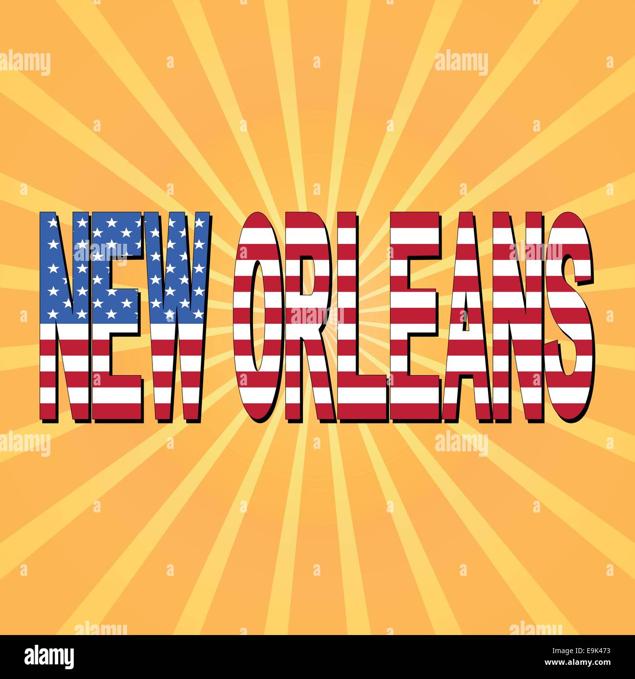 New Orleans flag text with sunburst illustration Stock Vector Image ...