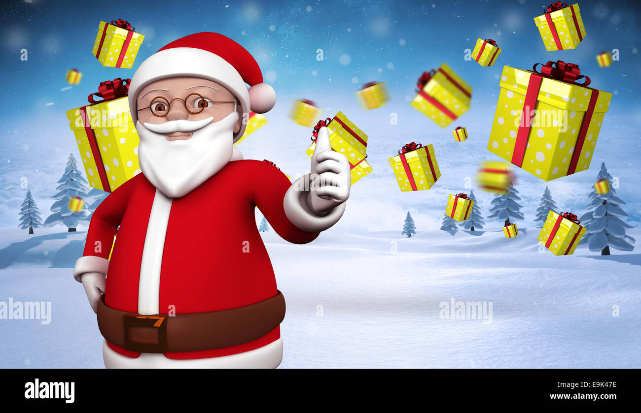 Composite image of cute cartoon santa claus Stock Photo - Alamy