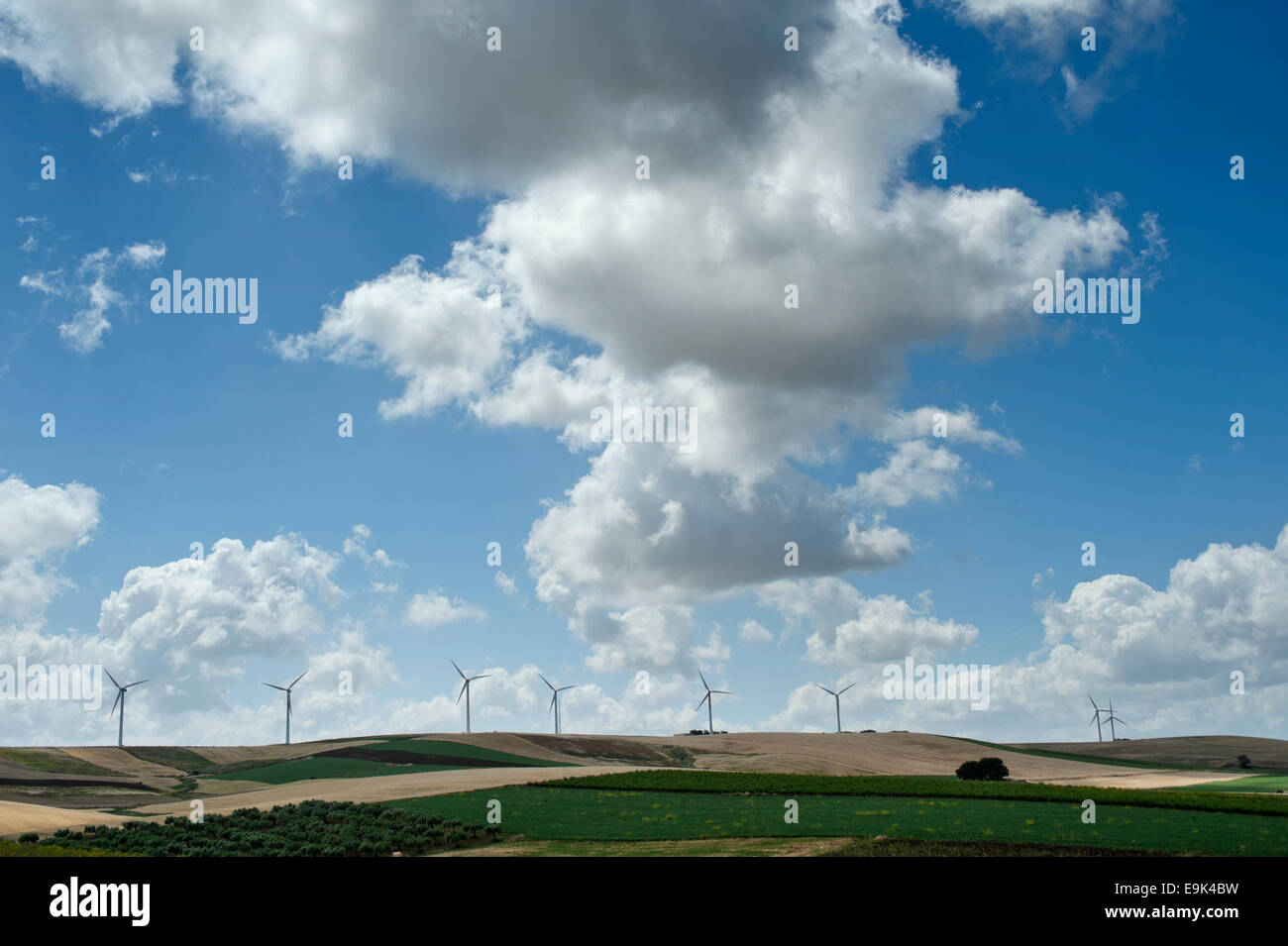 landscape with wind turbines Stock Photo
