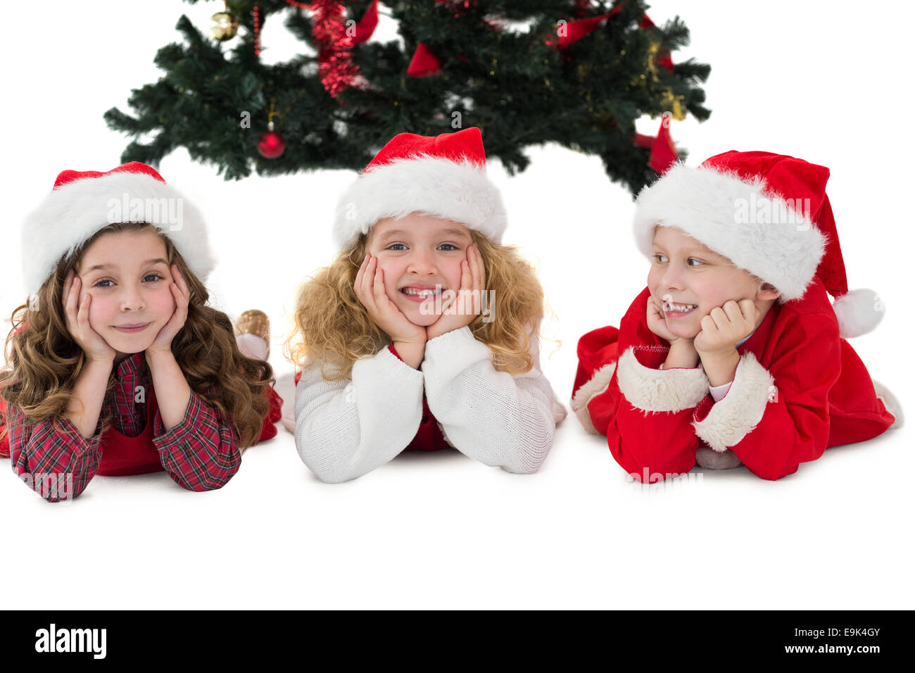 Festive little siblings smiling at camera Stock Photo - Alamy