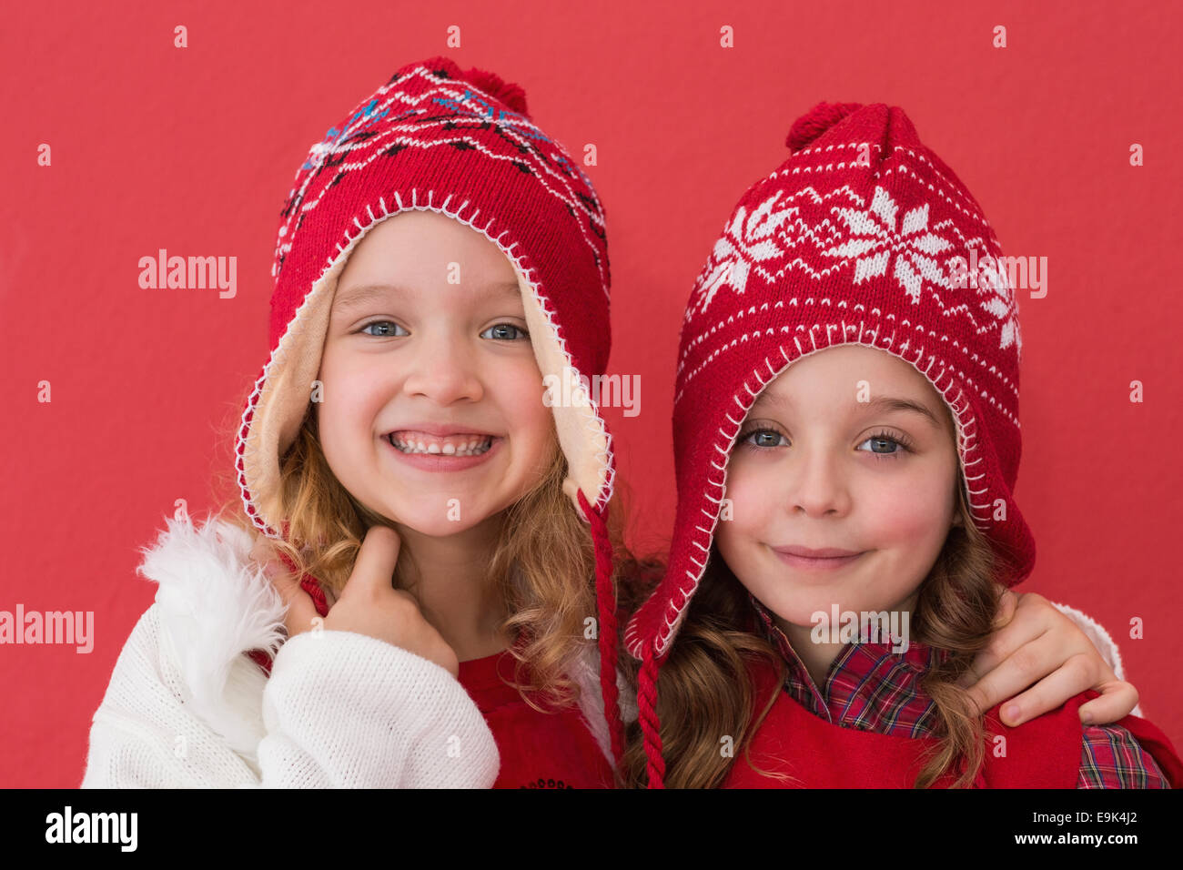 Festive little girls smiling at camera Stock Photo - Alamy