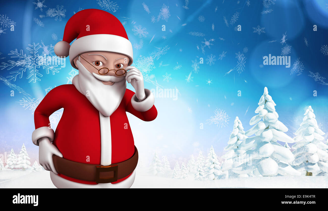Composite image of cute cartoon santa claus Stock Photo - Alamy