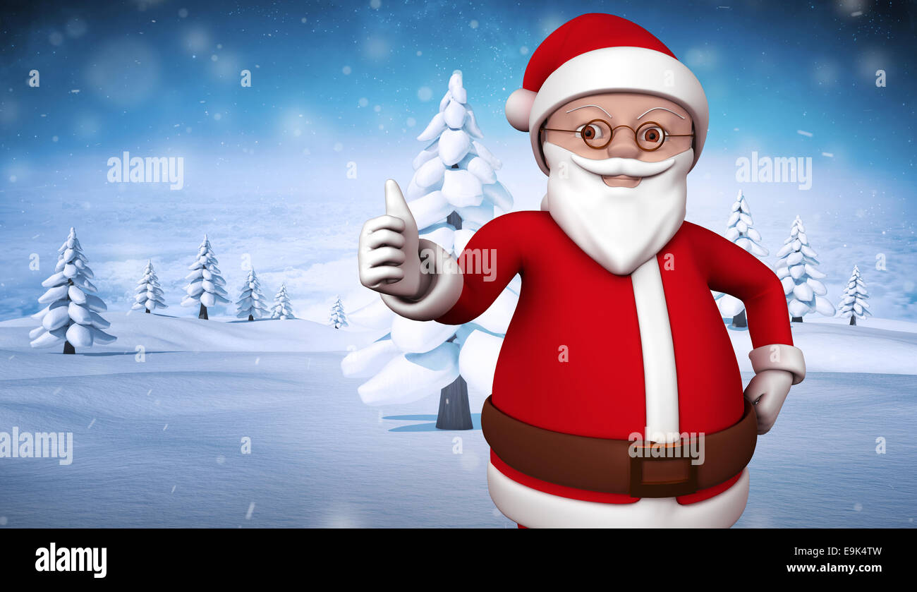 Composite image of cute cartoon santa claus Stock Photo - Alamy