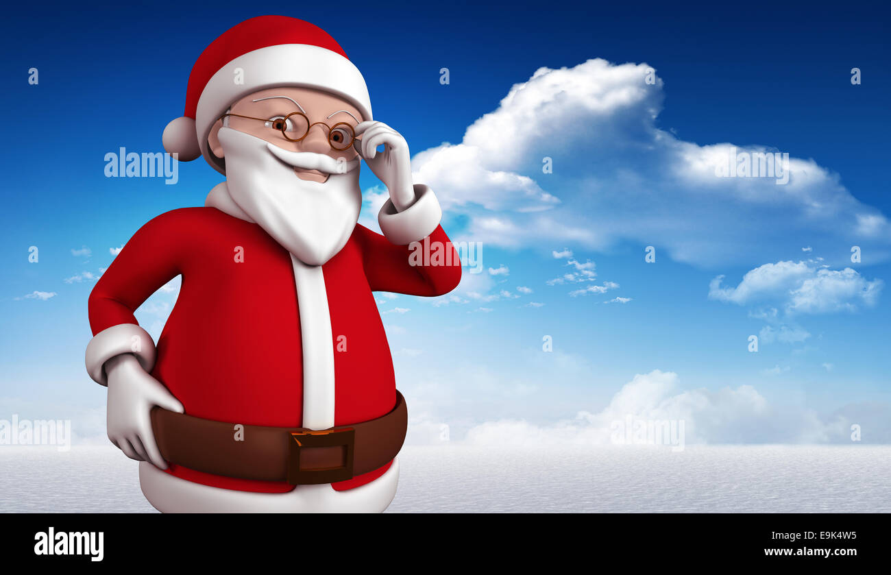 Composite image of cute cartoon santa claus Stock Photo - Alamy