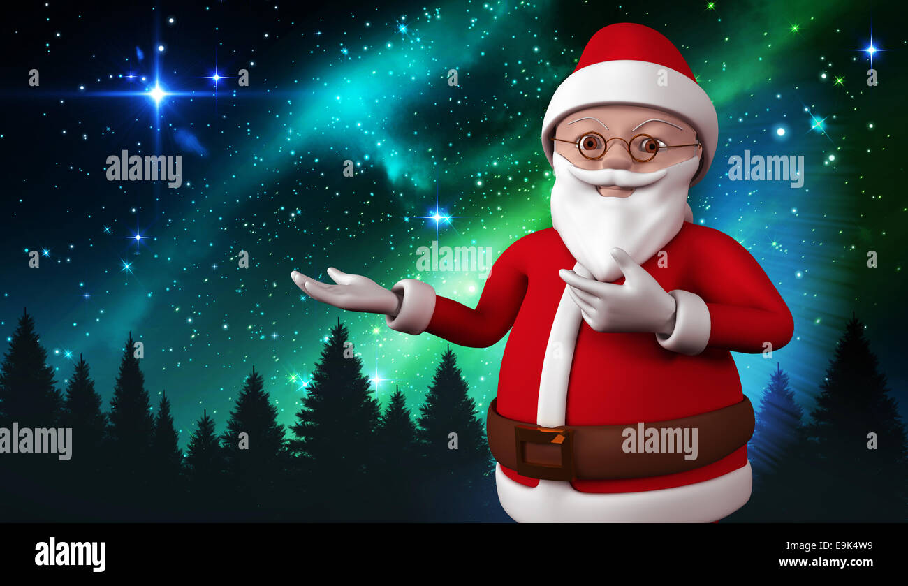 Composite image of cute cartoon santa claus Stock Photo - Alamy