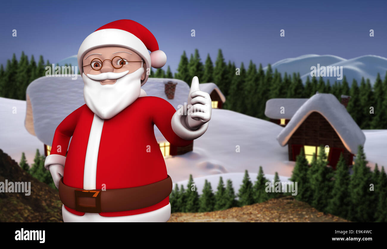 Composite image of cute cartoon santa claus Stock Photo - Alamy