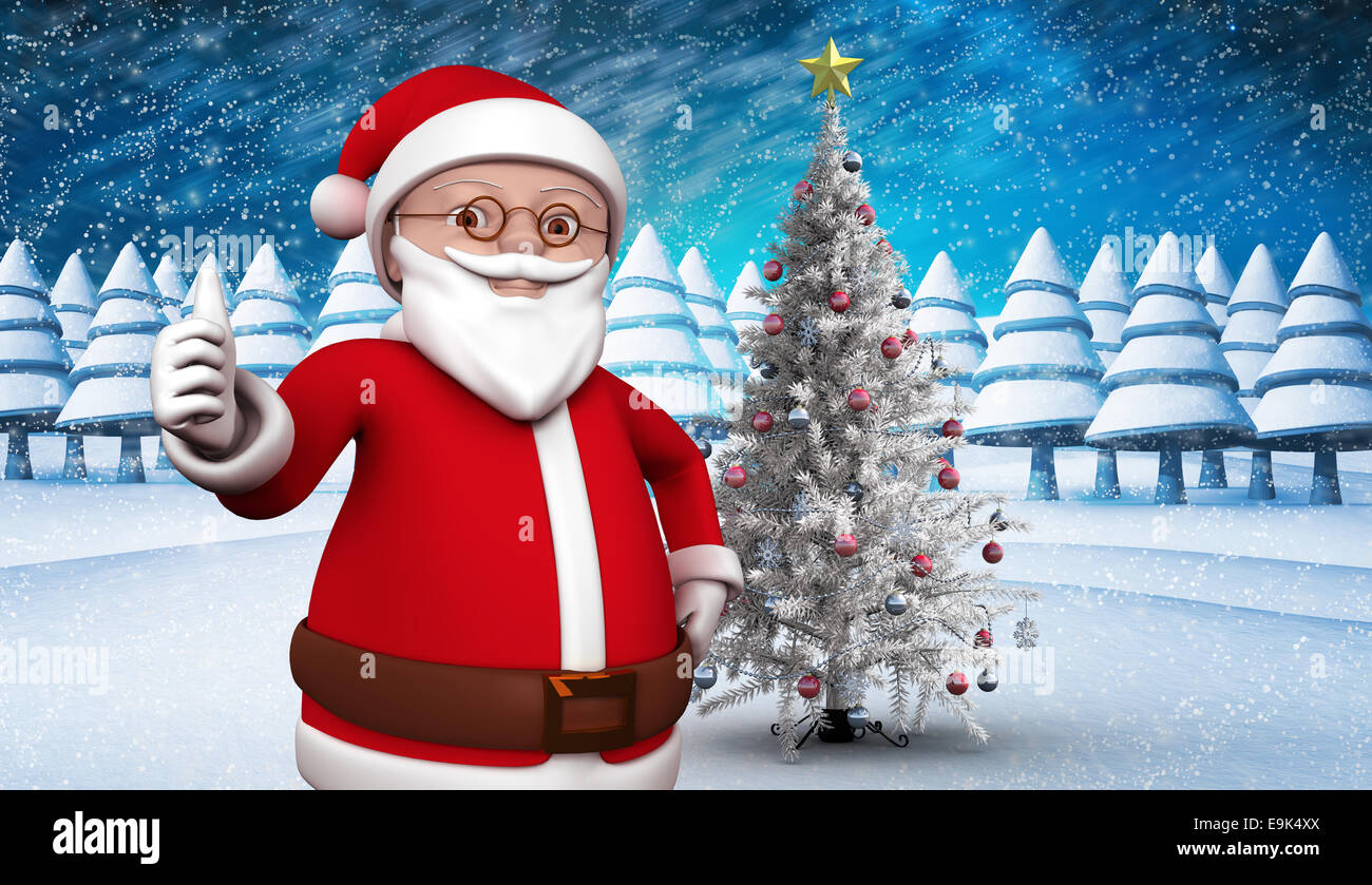 Composite image of cute cartoon santa claus Stock Photo - Alamy