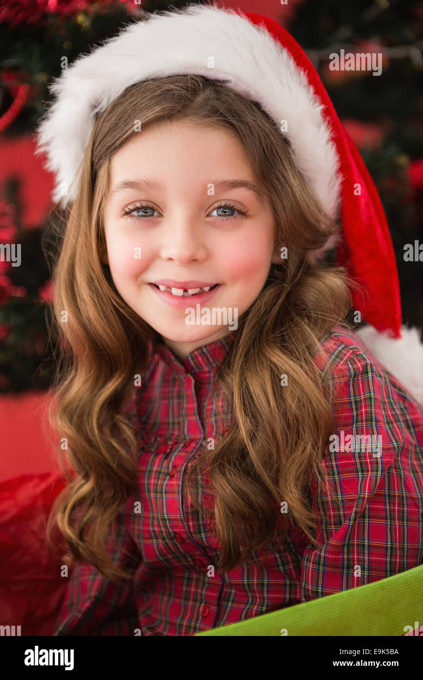 Festive little girl smiling at camera Stock Photo - Alamy