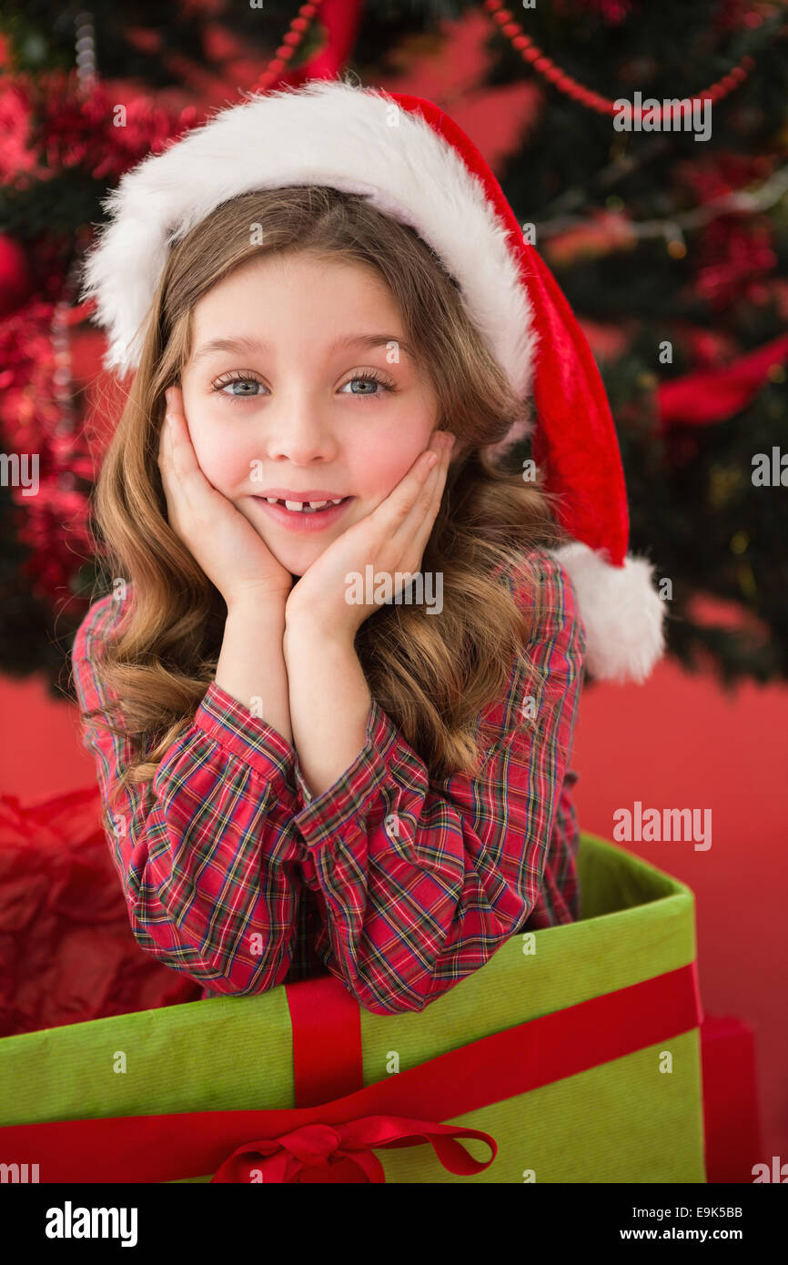 Festive little girl smiling at camera Stock Photo - Alamy